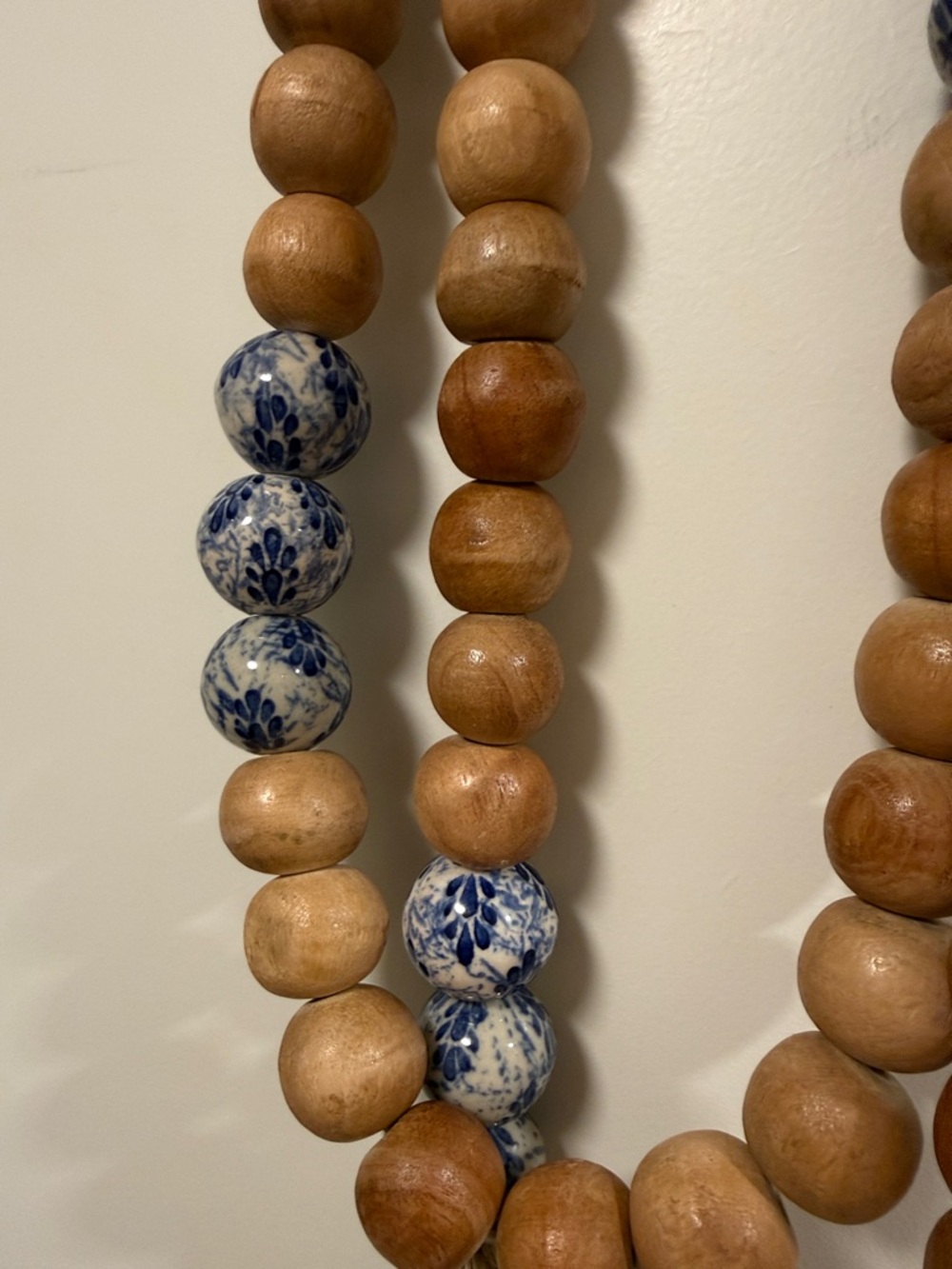 Wood Beaded Garland Tassel Home Decor Accent - Picture 6 of 6